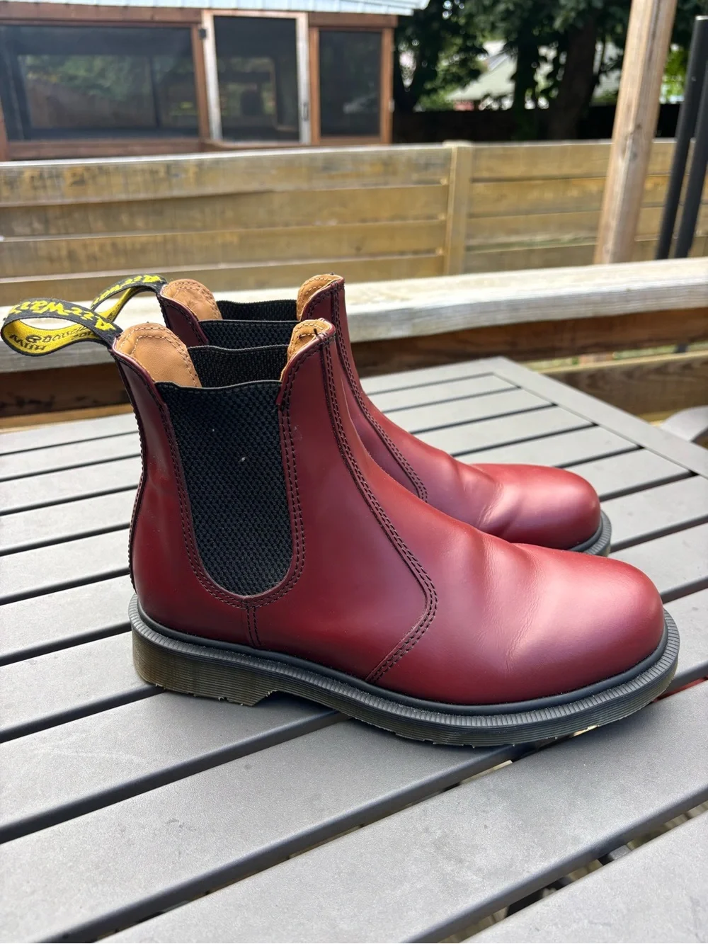 Dr. Martens cherry red Chelsea boots smooth leather 2976 size 7